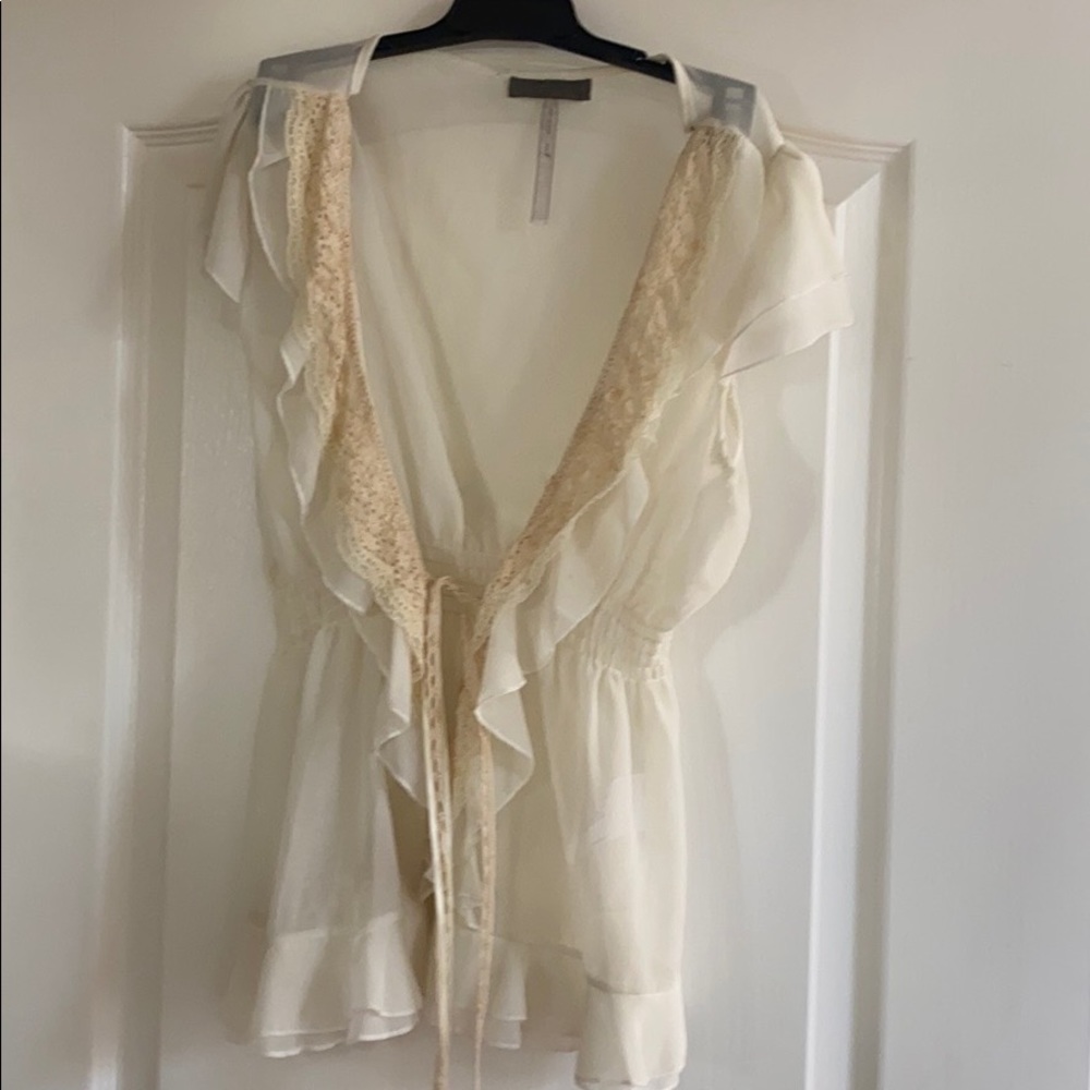 Vest lacy chiffon over a shirt vest